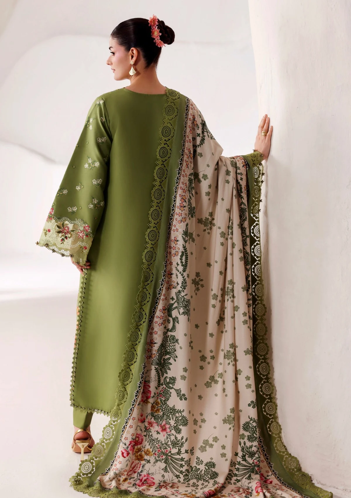 Naqsh Seraphine Winter Edit '26 Unstitched 3-Piece Olive Green - Image 2
