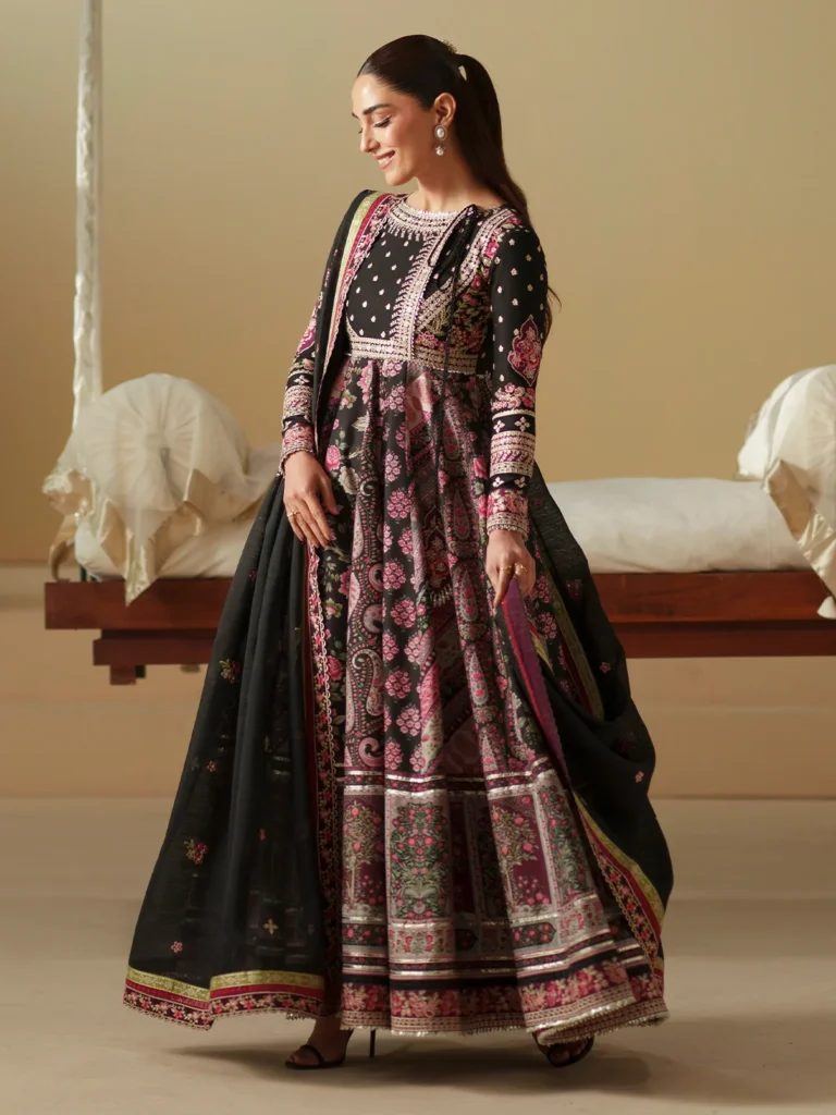 Bin Ilyas Mashriq Summer '25 Embroidered Lawn Unstitched 3Pc Suit - D#115B