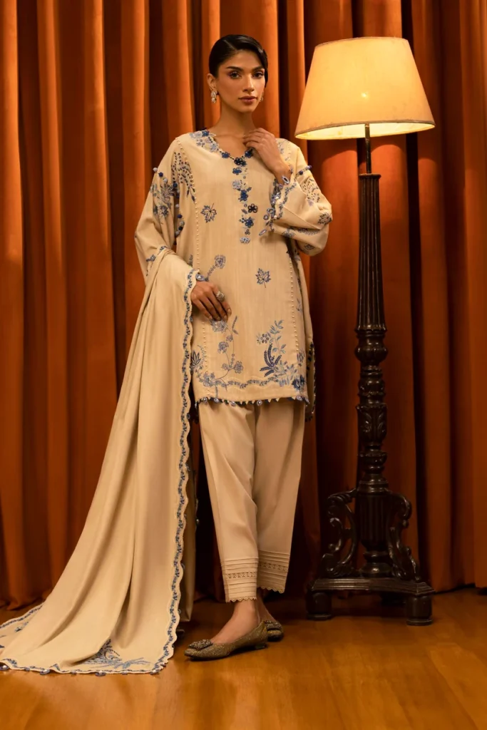 Sana Safinaz Unstitched Slub Muzlin 3 Piece Suit