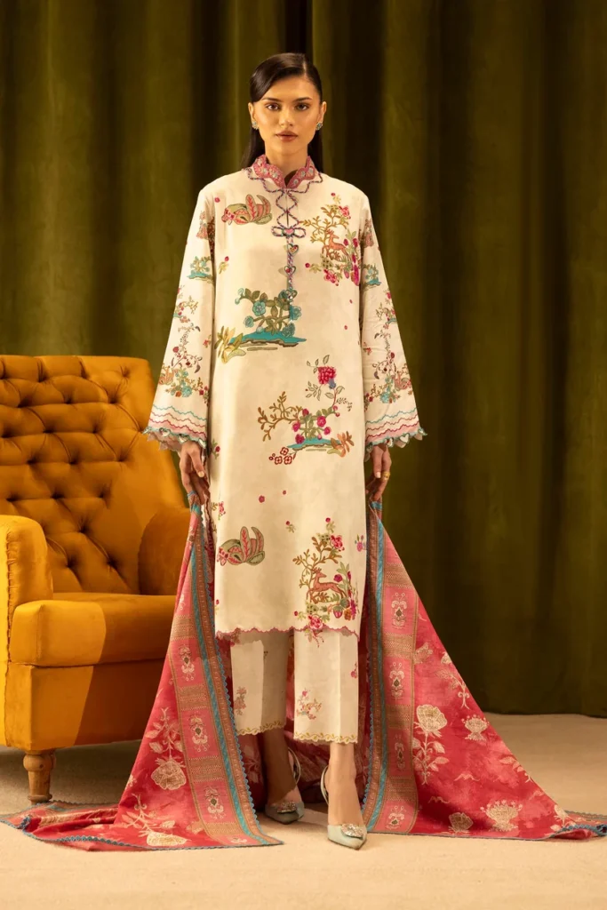 Sana Safinaz Unstitched Linen Muzlin 3 Piece Suit