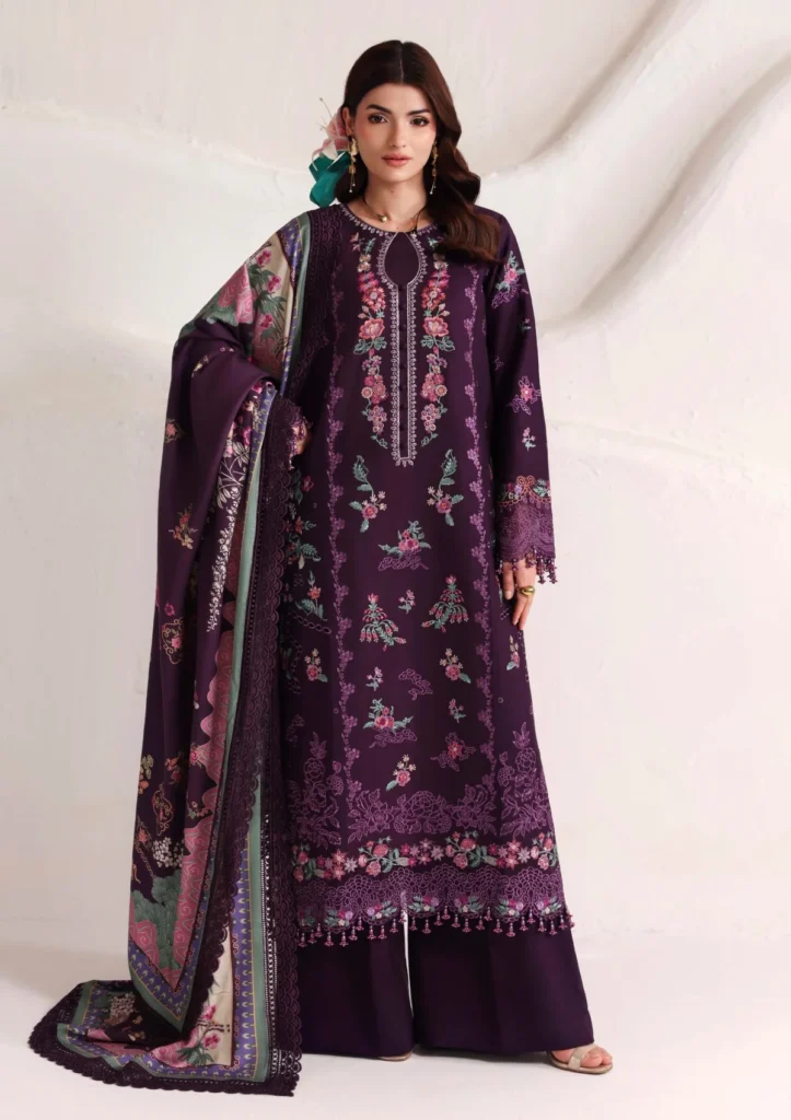 Naqsh Seraphine Winter Edit '26 Unstitched 3-Piece Wine Berry