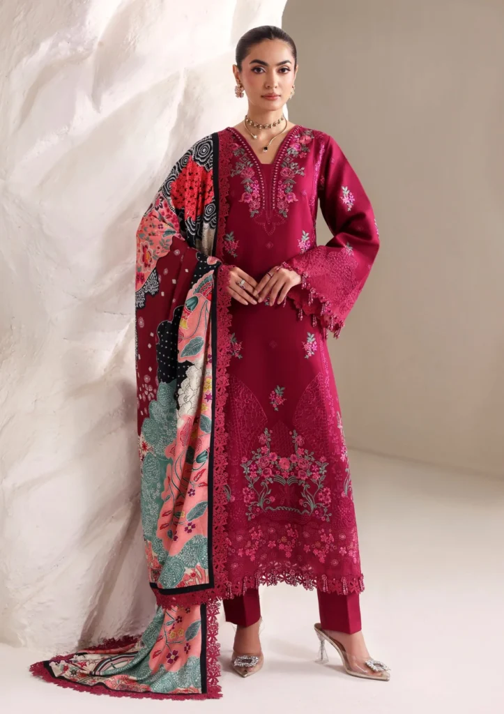 Naqsh Seraphine Winter Edit '26 Unstitched 3-Piece Raspberry