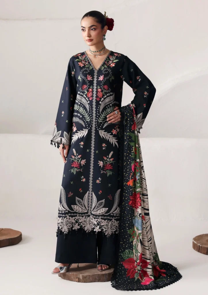 Naqsh Seraphine Winter Edit '26 Unstitched 3-Piece Black Bean