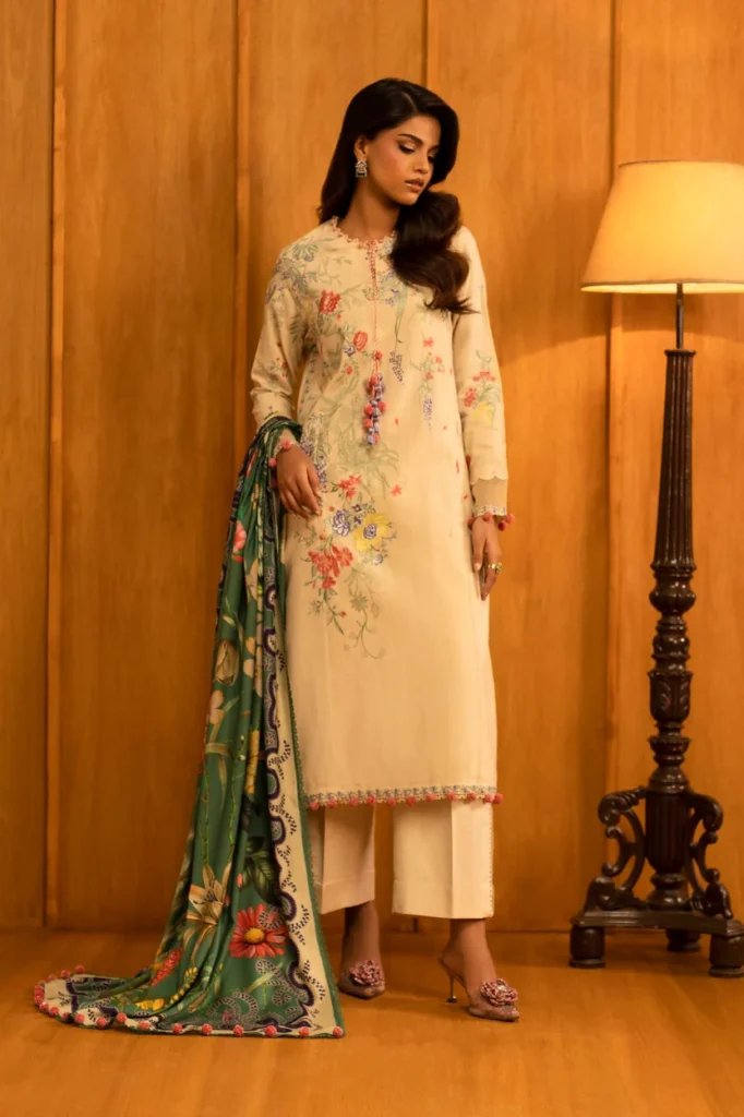 Sana Safinaz Unstitched Slub Muzlin 3 Piece Suit