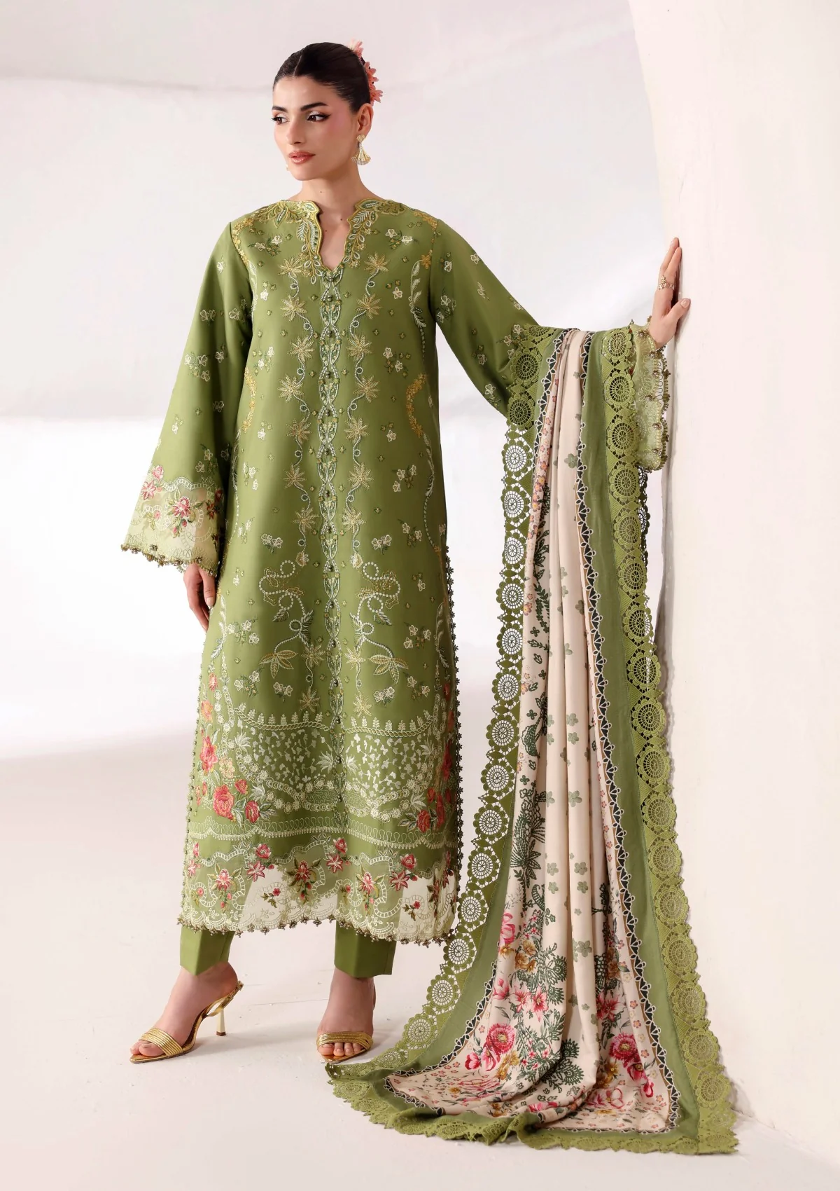 Naqsh Seraphine Winter Edit '26 Unstitched 3-Piece Olive Green