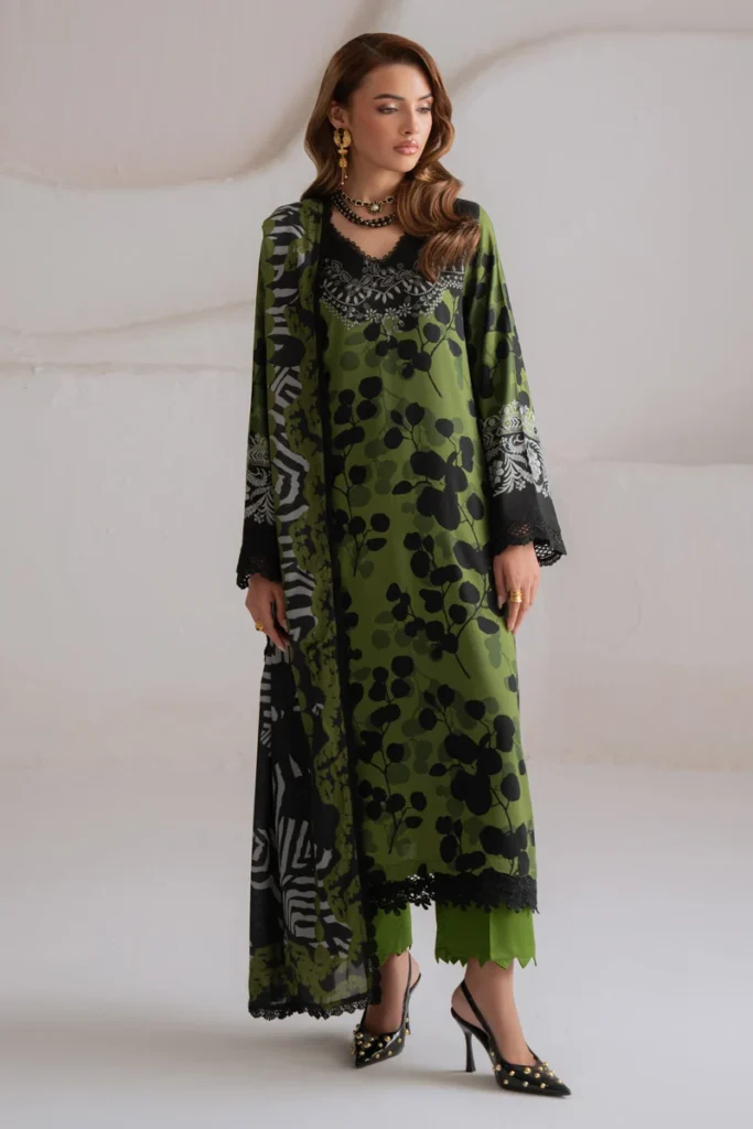 Nureh Signature Prints Doriya Linen Unstitched 3-Piece with Woolen Shawl SP-219