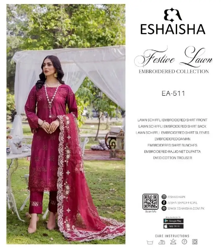 EshaAisha Festive Lawn EA511 3PC