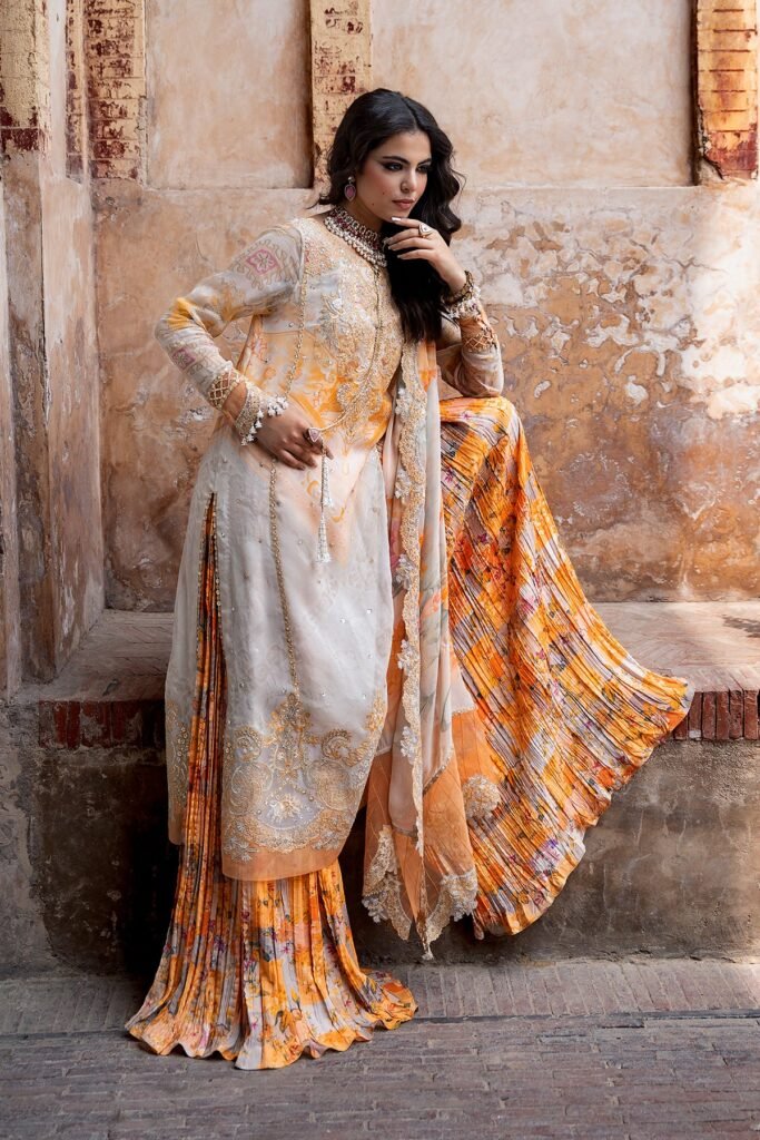 Charizma Vasal Luxury Chiffon Embroidered Unstitched 4Pc Suit - VSLW6-06