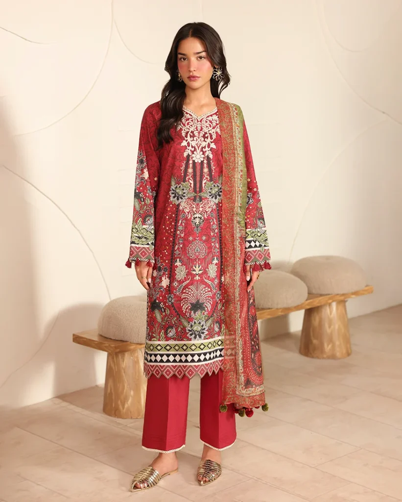 Roheenaz Pareesa Mysha RUNWI2506A – Printed Cambric 3 Piece Unstitched Suit