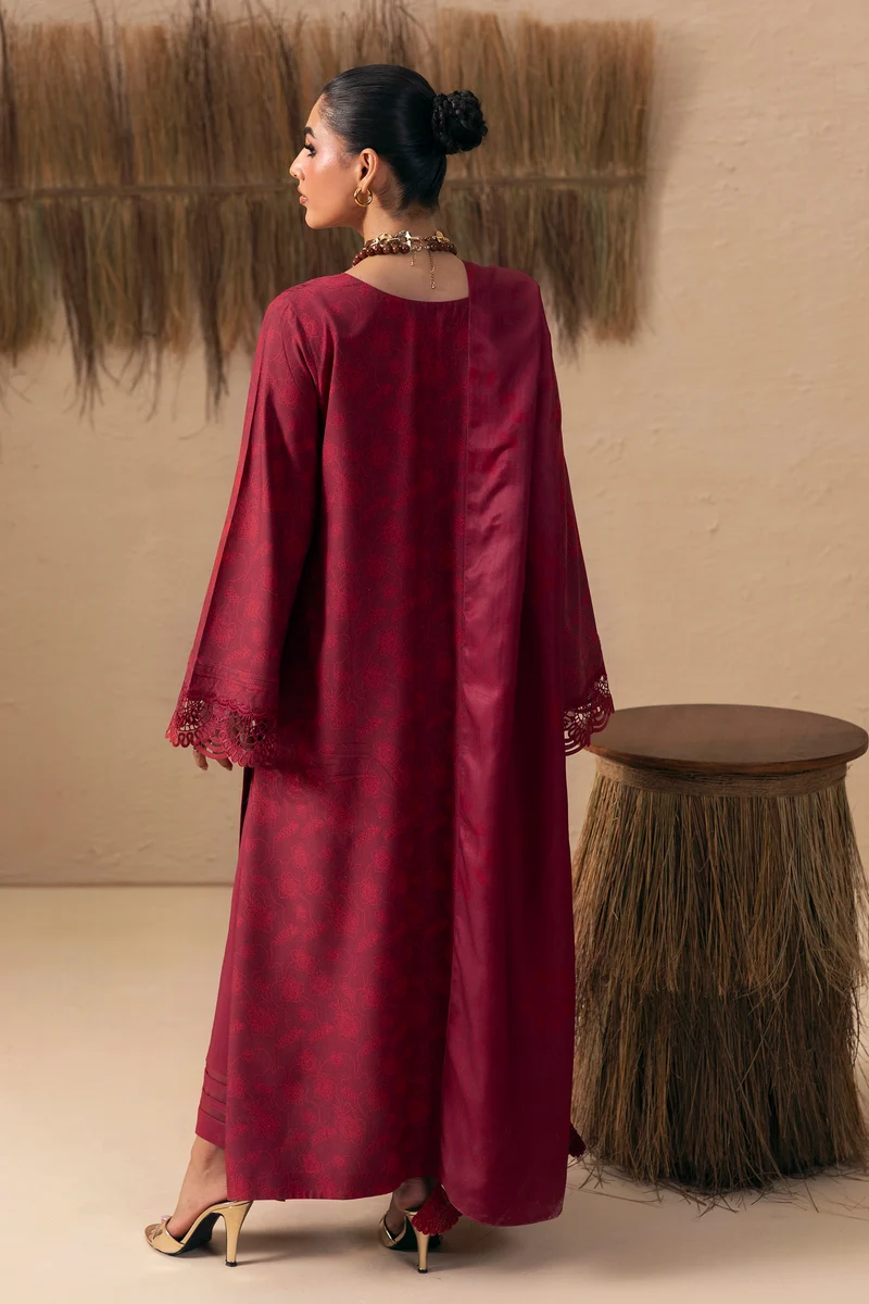 Qalamkar Qprints Arina QPW-07B – Unstitched Linen 3 Piece Suit with Jacquard Shawl