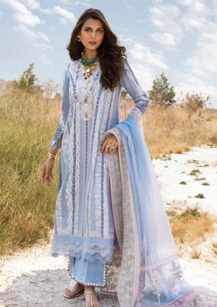 Saira Shakira Luxury Lawn'25 Embroidered 3 Piece Suit Nadine-A