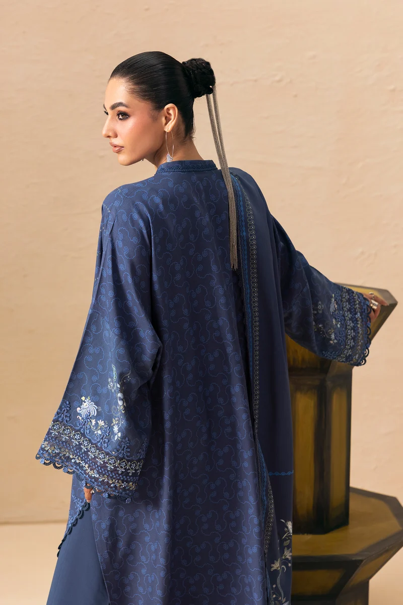 Qalamkar Qprints Calina QPW-05B – Unstitched Linen 3 Piece Suit with Jacquard Shawl