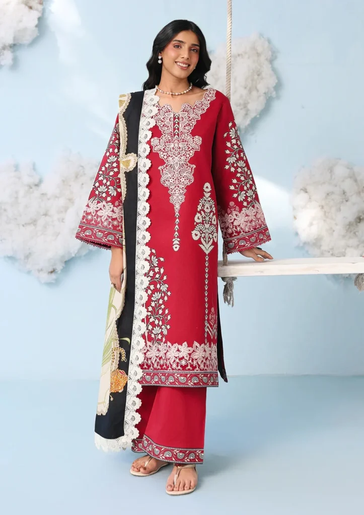 Mahnur Anaya Lawn'26 Vol 2 – AN2-01 | Printed Embroidered 3 Piece Lawn Suit with Printed Voil Dupatta