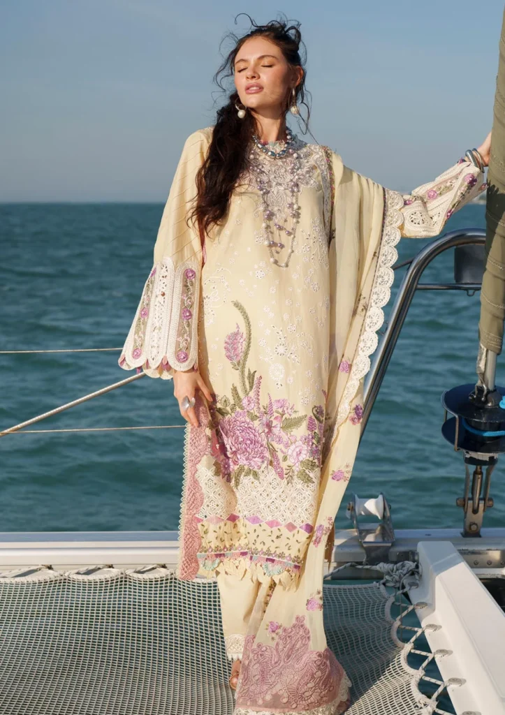 Evara Luxury Lawn by AJR Chikankari Embroidered 3 Piece Suit Faria AJR-E-09
