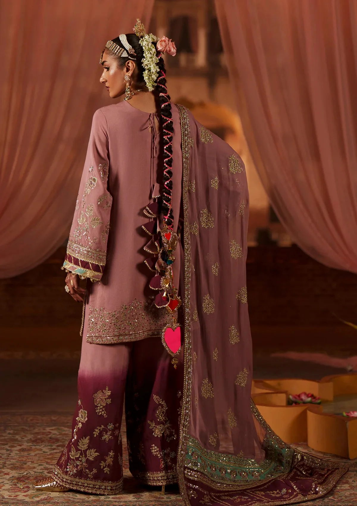 AJR Abbas Jamil Rajpoot Meharma Aylaa 3 Piece Unstitched Embroidered Rawsilk Suit ASE-23 - Image 2