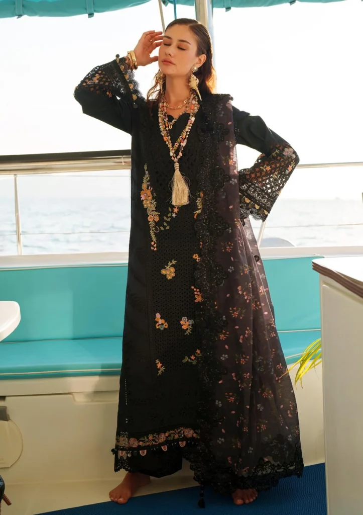 Evara Luxury Lawn by AJR Chikankari Embroidered 3 Piece Suit Riela AJR-E-07