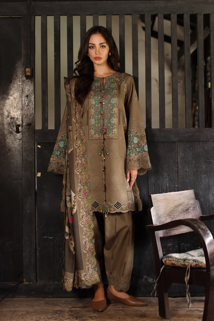 Charizma Aniq Brown Linen 3 Pc Winter Suit ANW7-05