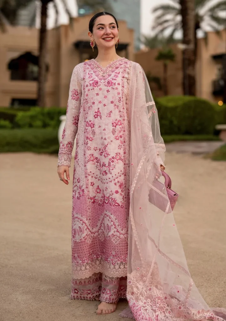 Faiza Saqlain Aya Luxury Lawn 26 Lamija 3 Piece Unstitched Embroidered Lawn Suit
