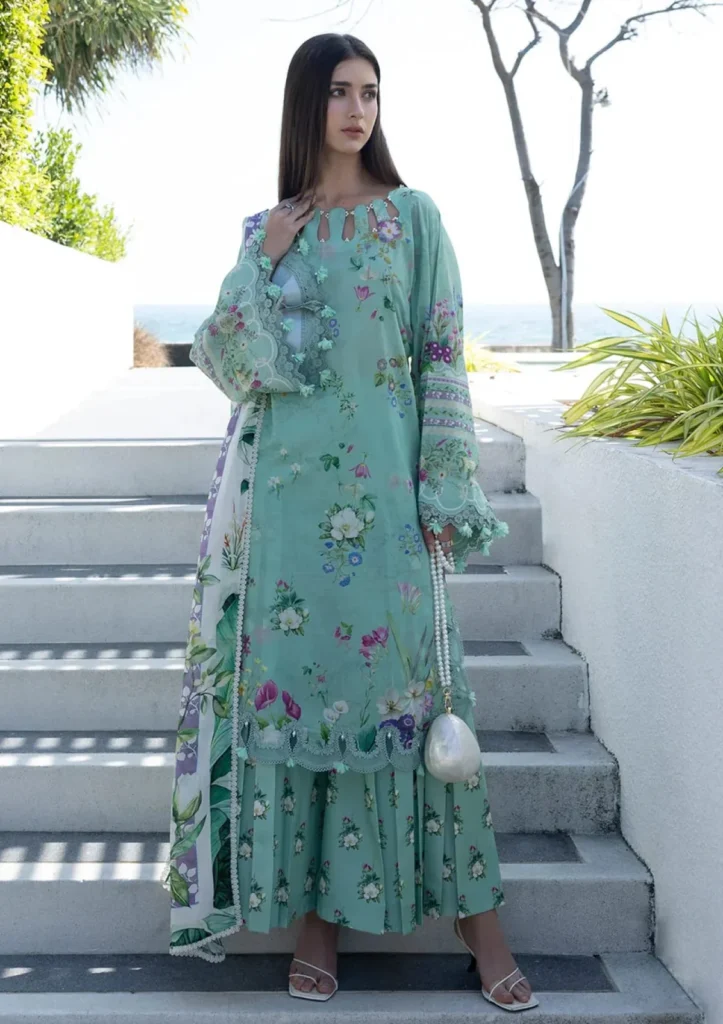 Elaf Premium Santorini Teal Me 3 Piece Unstitched Digital Printed Lawn Suit EPN-7A