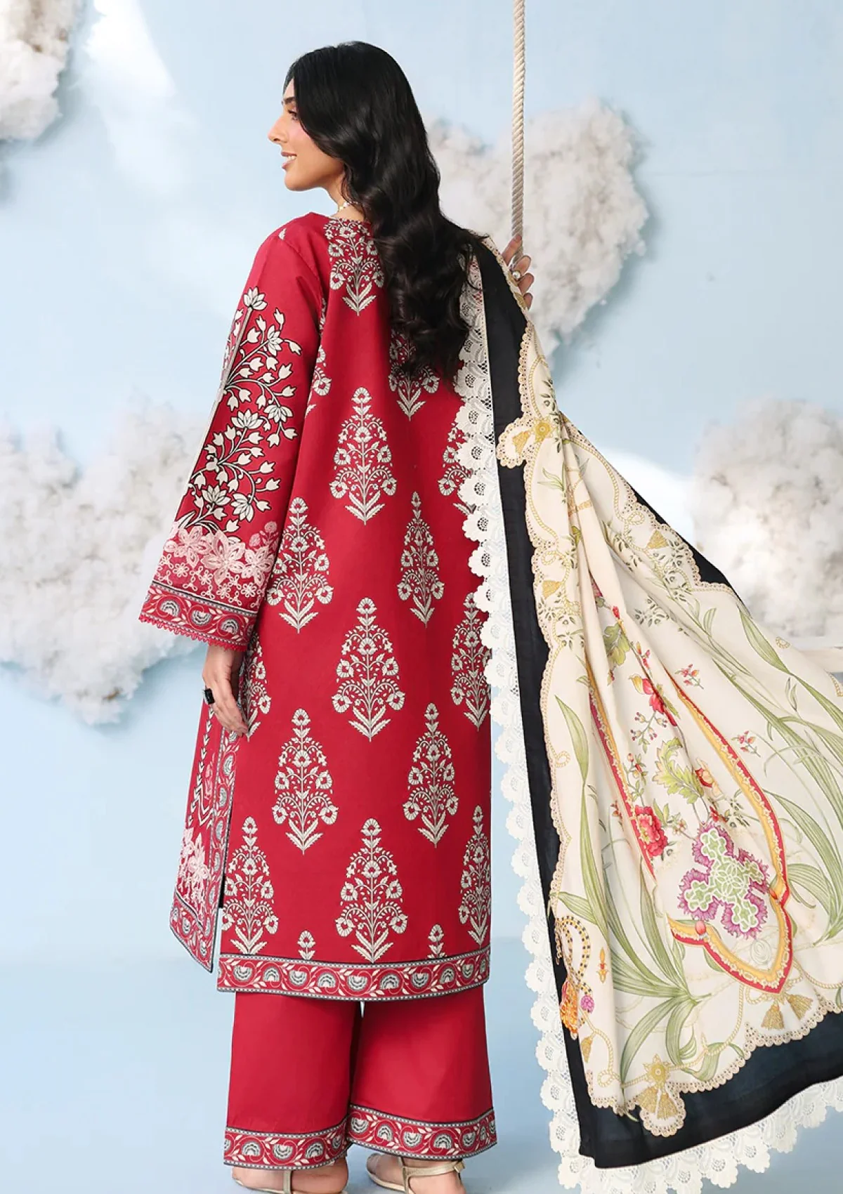 Mahnur Anaya Lawn'26 Vol 2 – AN2-01 | Printed Embroidered 3 Piece Lawn Suit with Printed Voil Dupatta