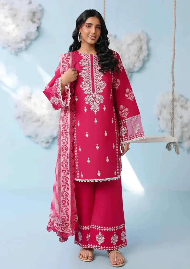 Mahnur Anaya Lawn'26 Vol 2 – AN2-12 | Embroidered 3 Piece Lawn Suit with Printed Chiffon Dupatta