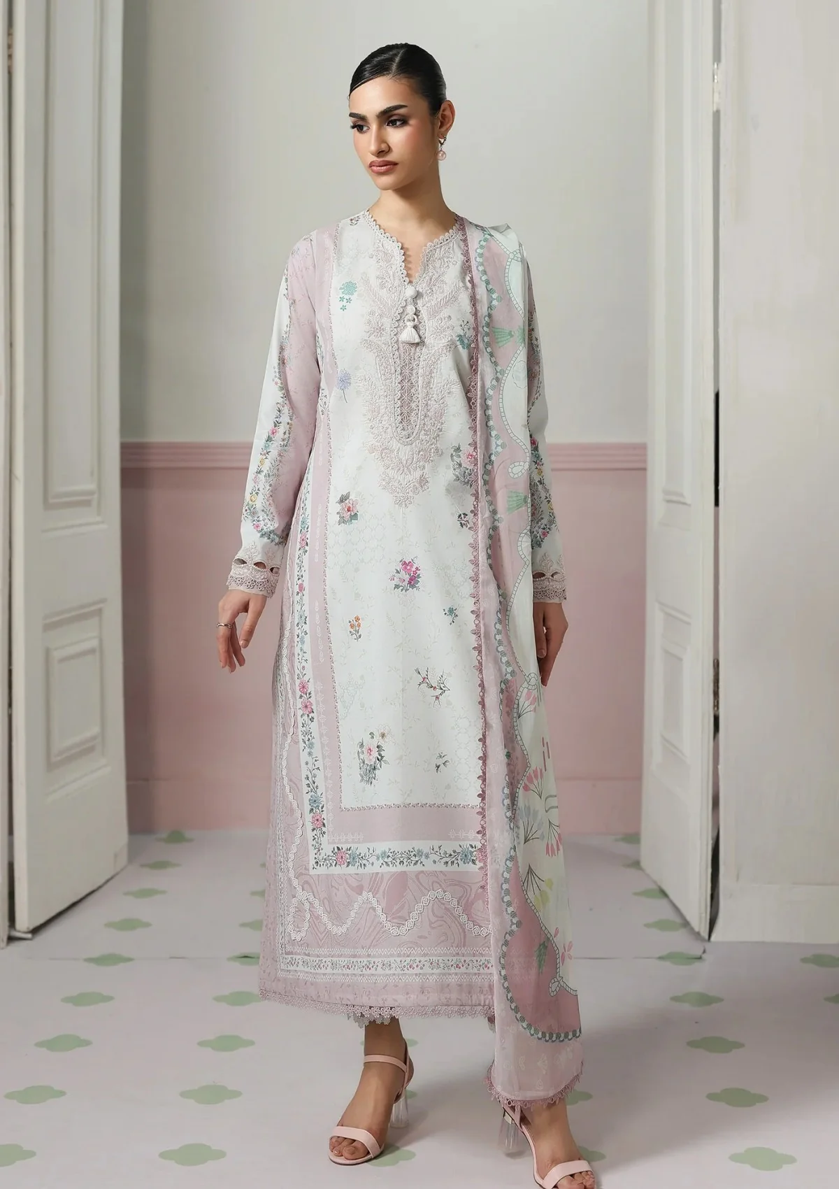 Qalamkar Qprints Drop II Minal 3 Piece Unstitched Digital Printed Lawn Suit QQP-05-A