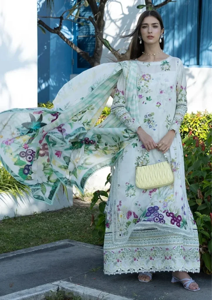 Elaf Premium Santorini Moon Flower 3 Piece Unstitched Digital Printed Lawn Suit EPN-7B