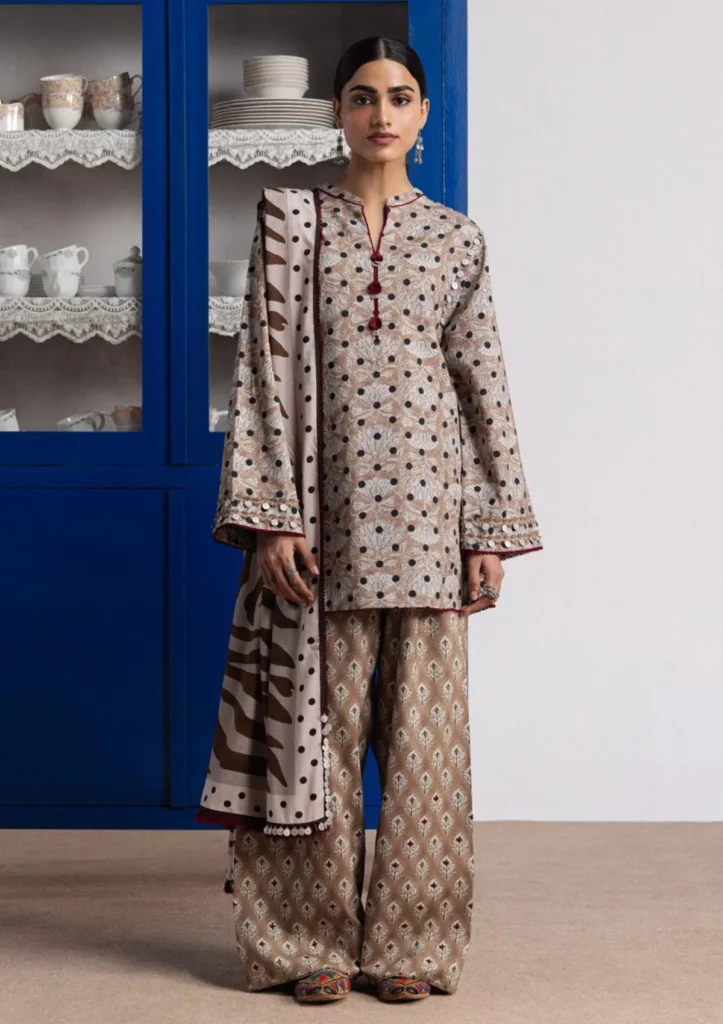Coco Prints Volume 4 by Coco by Zara Shahjahan Digital Printed Linen 3 Piece Suit Elowen D#07B