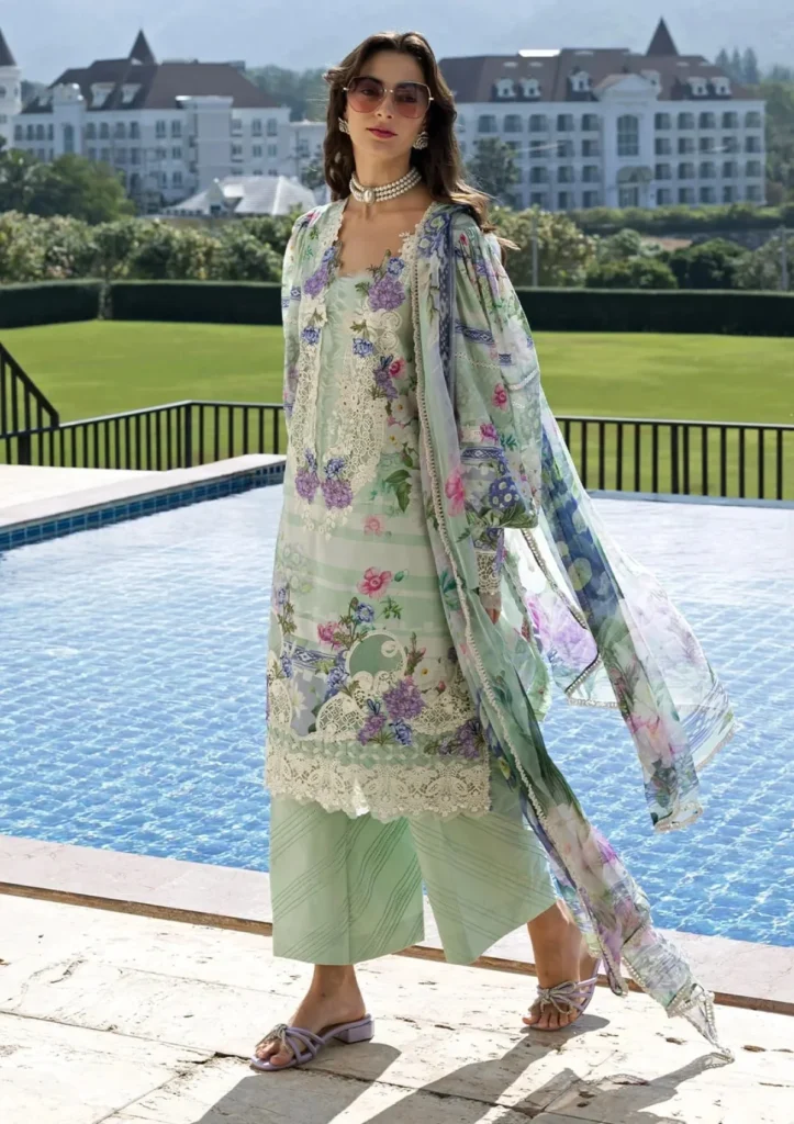 Elaf Premium Signature Eveline Whisper 3 Piece Unstitched Embroidered Lawn Suit ESA-6B