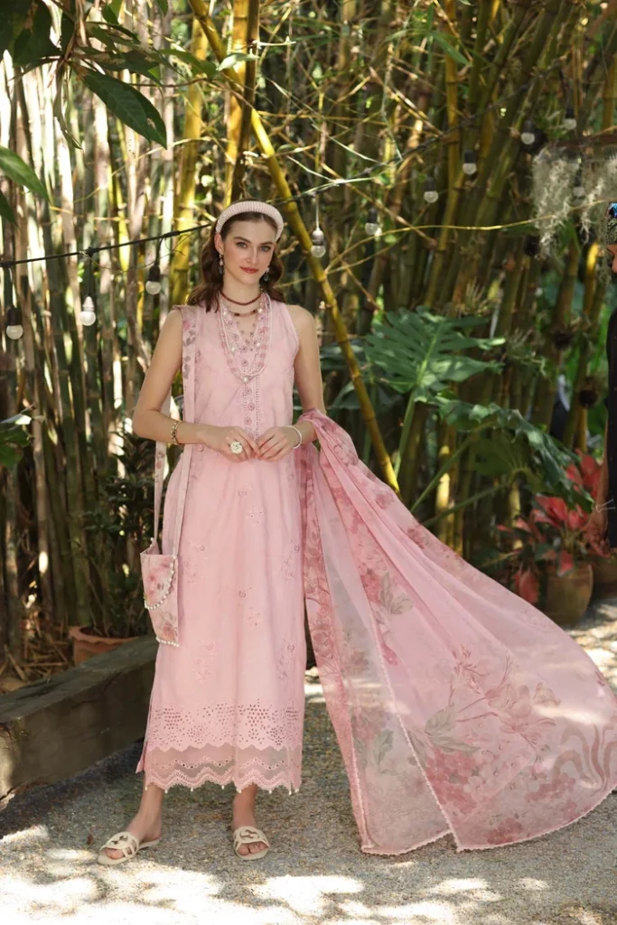 Noor by Saadia Asad Eid Luxe Printedkari 3 Piece Unstitched Embroidered Lawn Suit D5-A