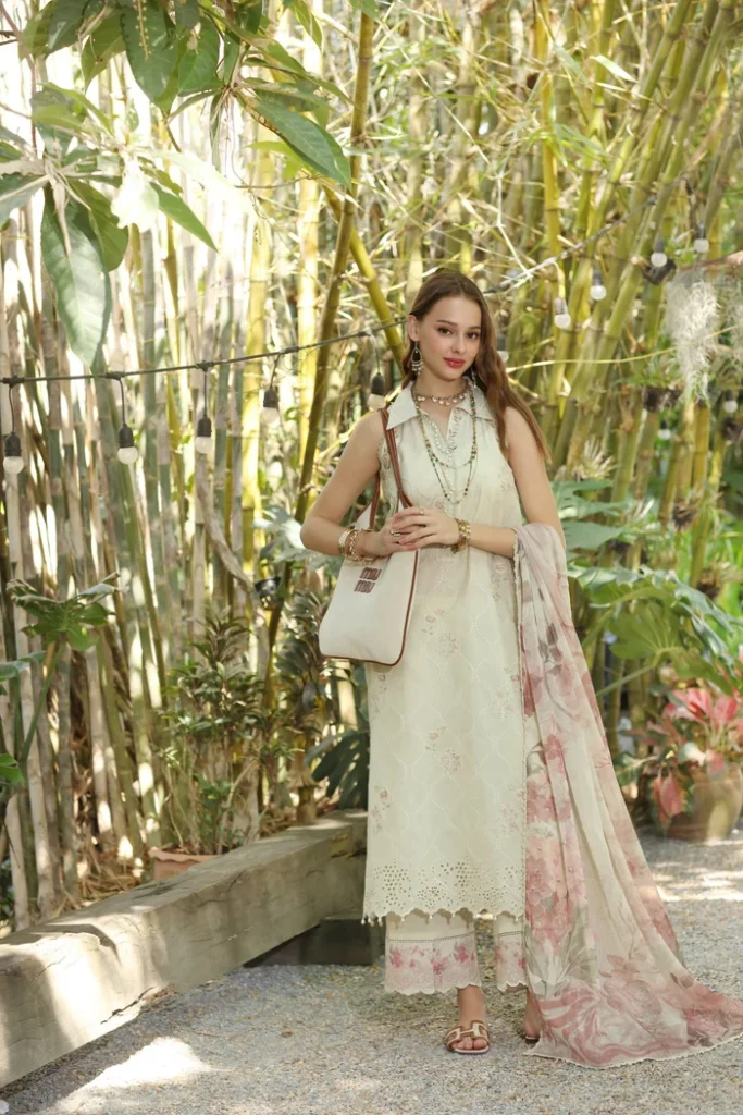 Noor by Saadia Asad Eid Luxe Printedkari 3 Piece Unstitched Embroidered Lawn Suit D5-B