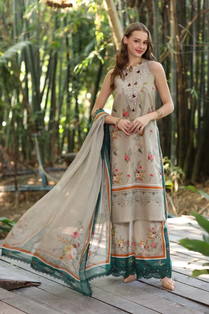 Noor by Saadia Asad Eid Luxe Printedkari 3 Piece Unstitched Digital Printed Lawn Suit D4-A