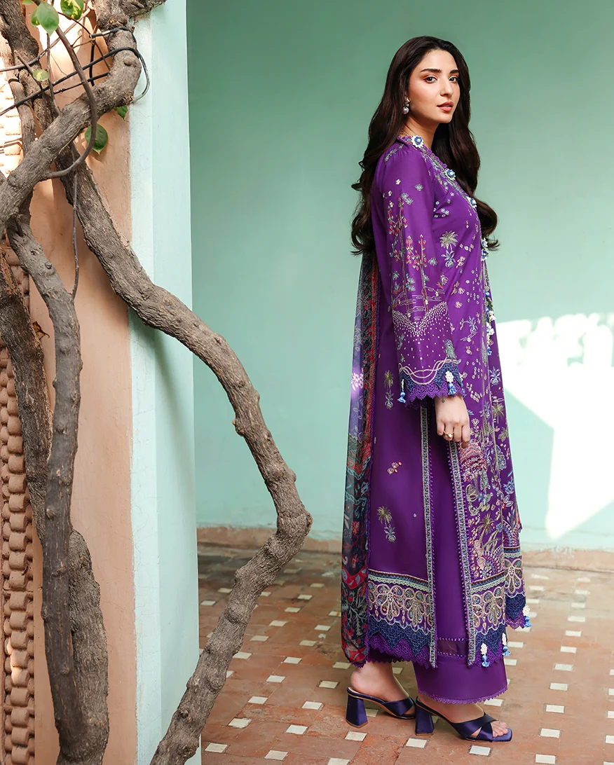 Roheenaz Aurelia – Unstitched Embroidered Lawn 3 Piece Suit - Image 2