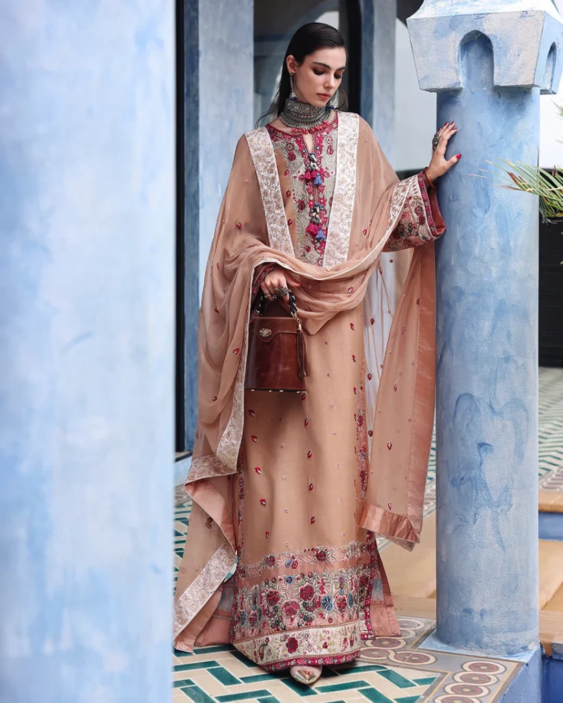 Nuvera The Queen of Hearts by Mushq Hemline Belladona Royale 3 Piece Unstitched Embroidered Raw Silk Suit