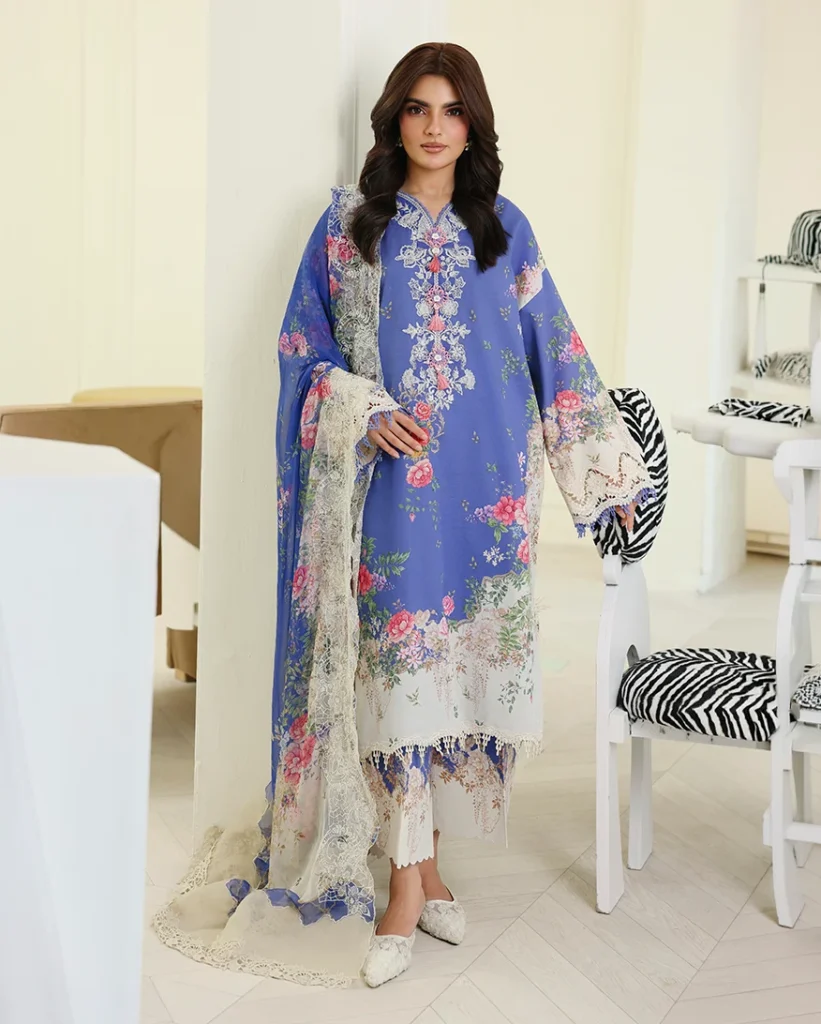 Petals in Print by Roheenaz Printed Lawn Bloom Portrait 3 Piece Suit