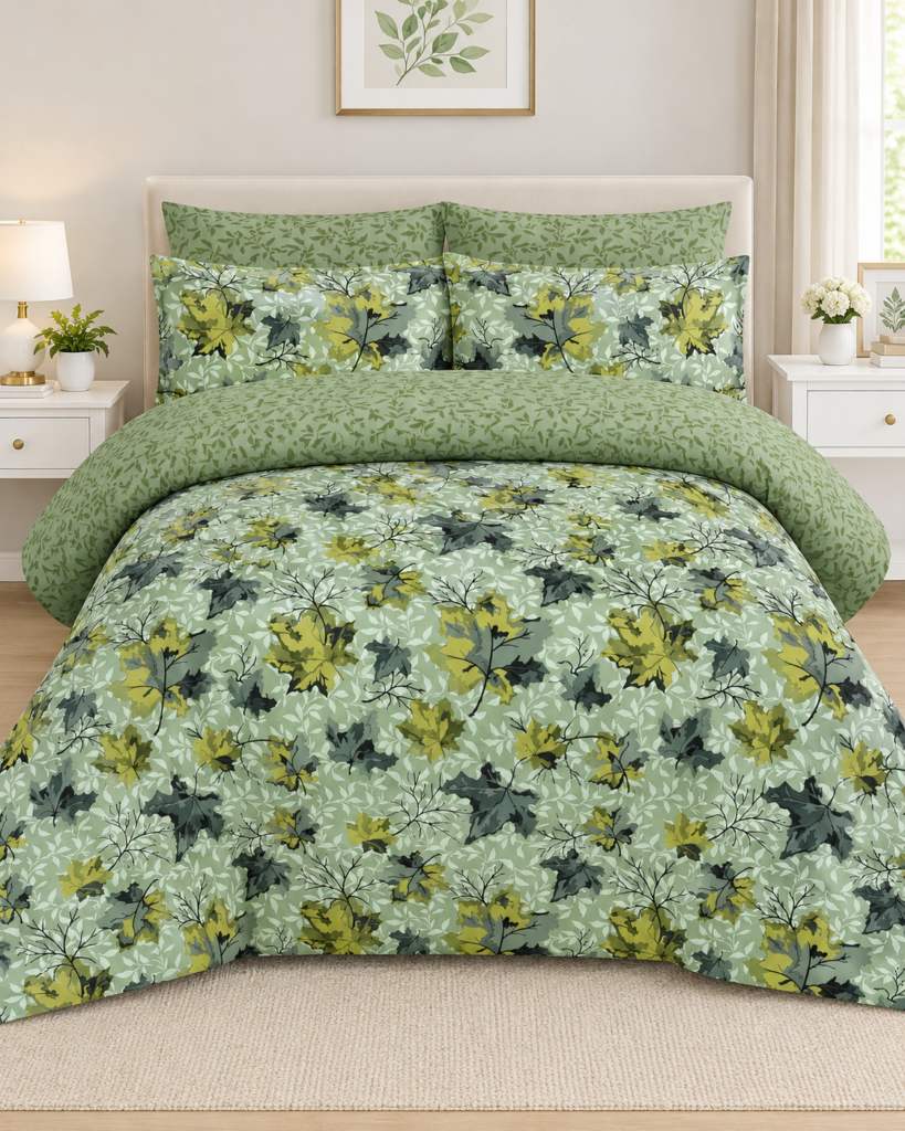 Premium Green Nature King Size 6 Piece Comforter Set