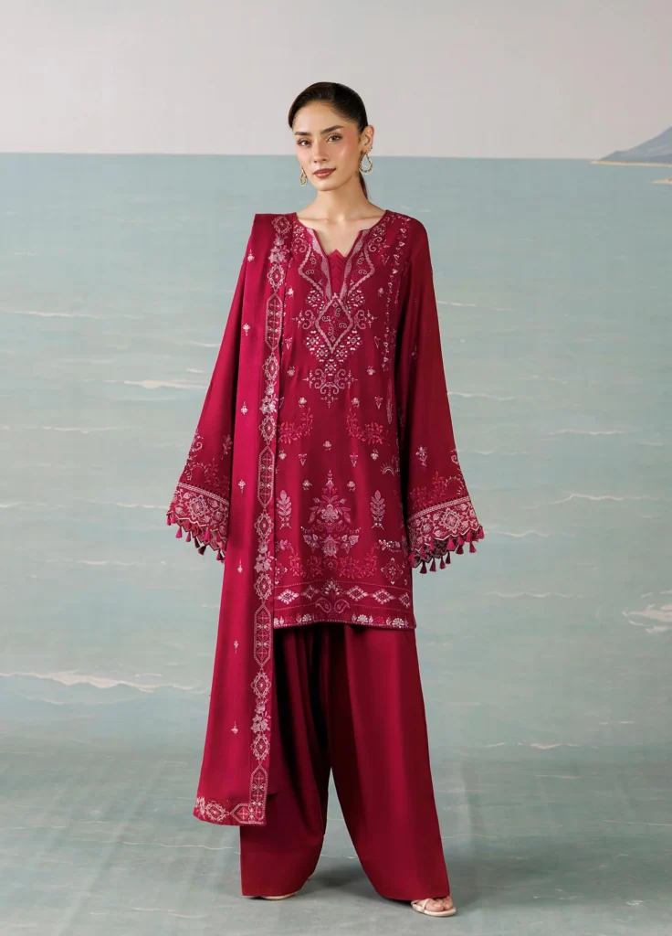 Miras by Daria Embroidered Leather Peach 3 Piece Suit DA-133