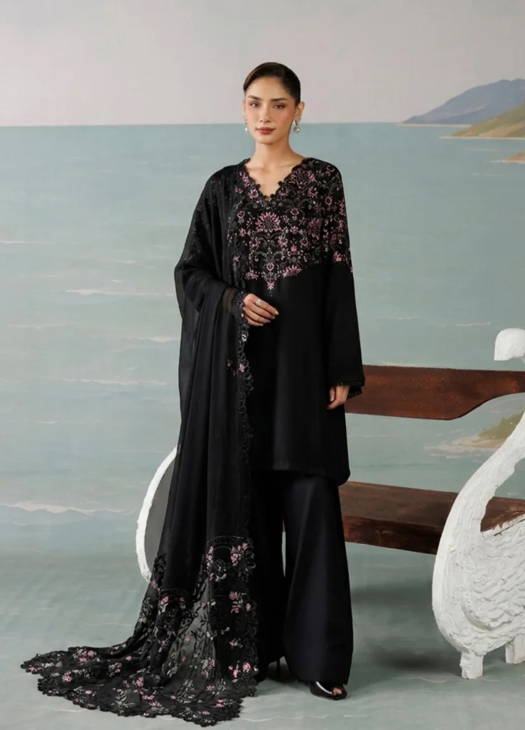 Miras by Daria Embroidered Leather Peach 3 Piece Suit DA-134