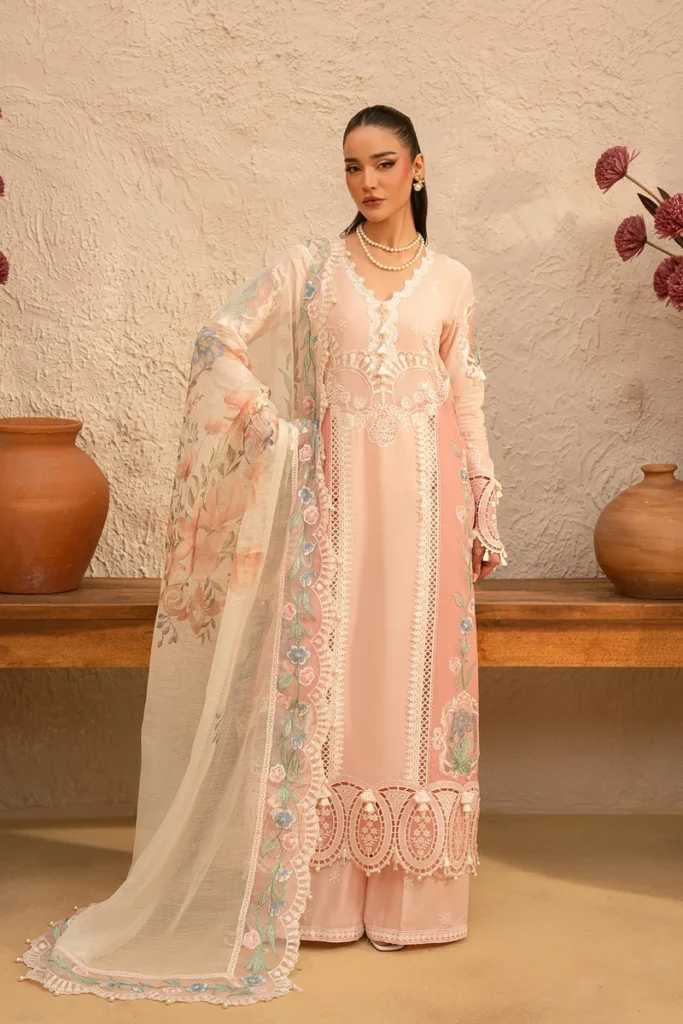 Saira Rizwan Luxury Embroidered Lawn 3 Piece Suit Freya SRL25-09