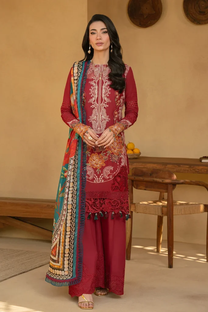 Saira Rizwan Luxury Embroidered Lawn 3 Piece Suit Manon SRL25-02