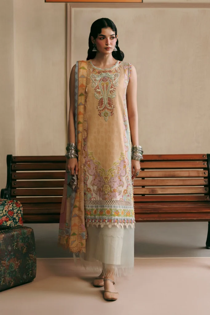M Basics by Maria.B 01-B – Unstitched Khaddar 3 Piece Suit with Chiffon Dupatta