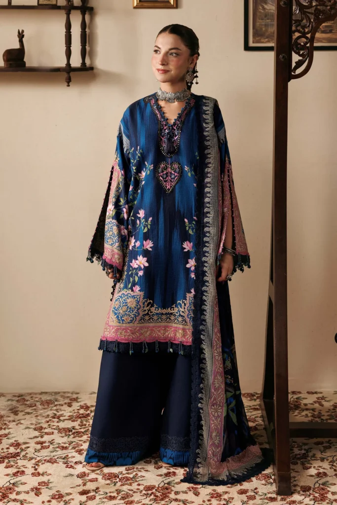 M Basics by Maria.B 05-A – Unstitched Khaddar 3 Piece Suit with Chiffon Dupatta