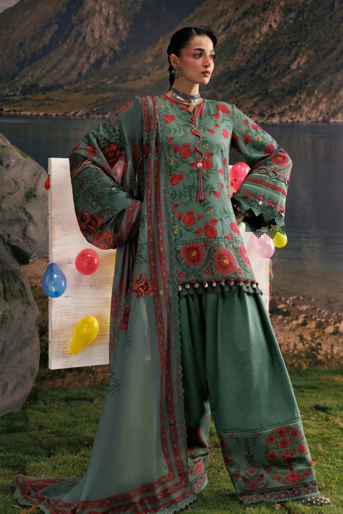 M Basics by Maria.B 06-A – Unstitched Khaddar 3 Piece Suit with Silk Dupatta