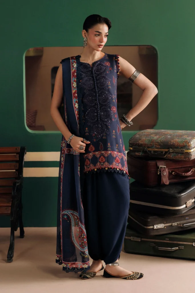 M Basics by Maria.B 09-A – Unstitched Linen 3 Piece Suit with Silk Dupatta