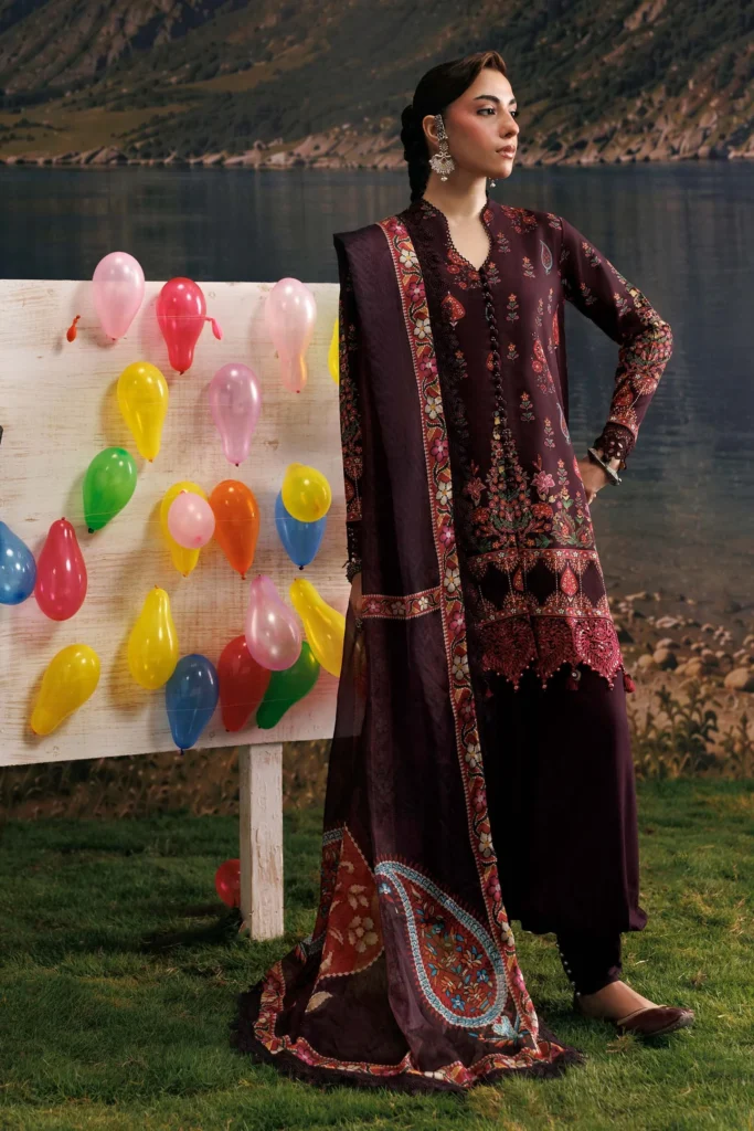 M Basics by Maria.B 09-B – Unstitched Linen 3 Piece Suit with Silk Dupatta