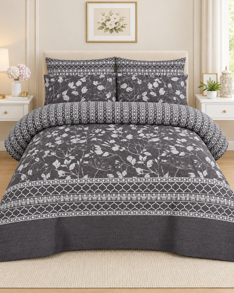 Premium Taupe Elegance King Size 6 Piece Comforter Set