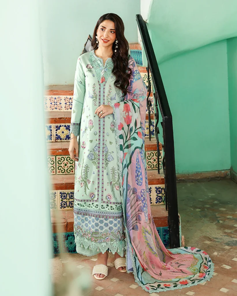 Roheenaz Rosaline – Unstitched Embroidered Lawn 3 Piece Suit