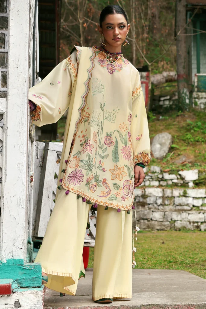 Zaha Lawn 2025 Zania ZL25-13 A Embroidered Unstitched Suit