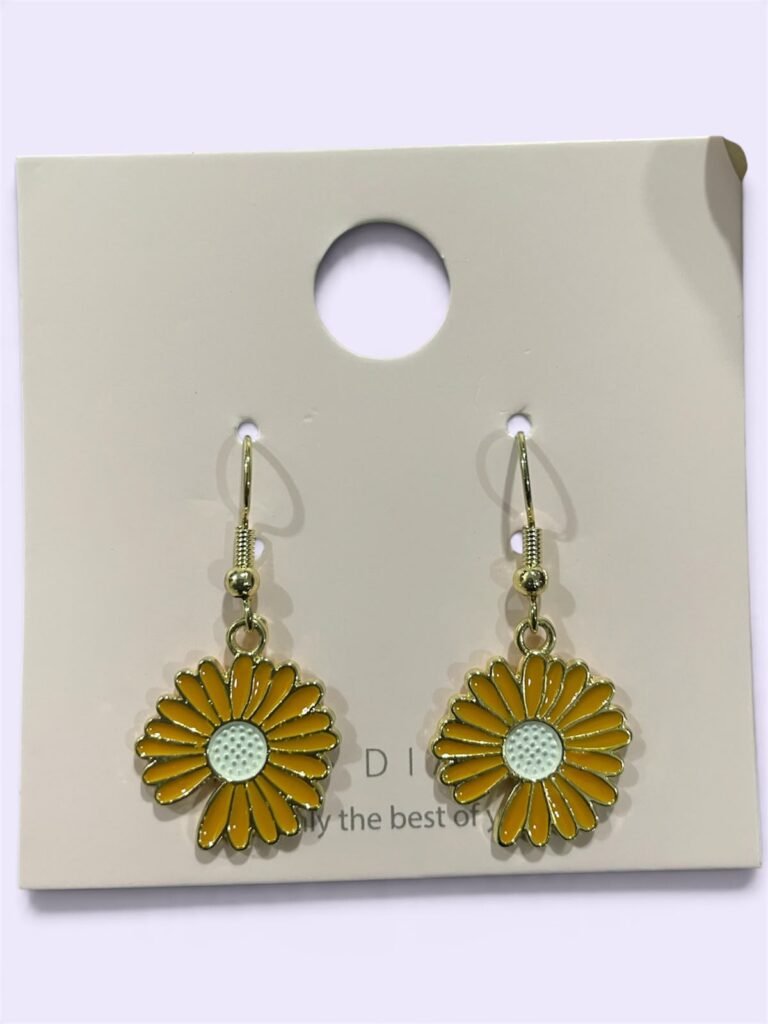 Yellow Daisy Drop Earrings – Cute Floral Hook Style