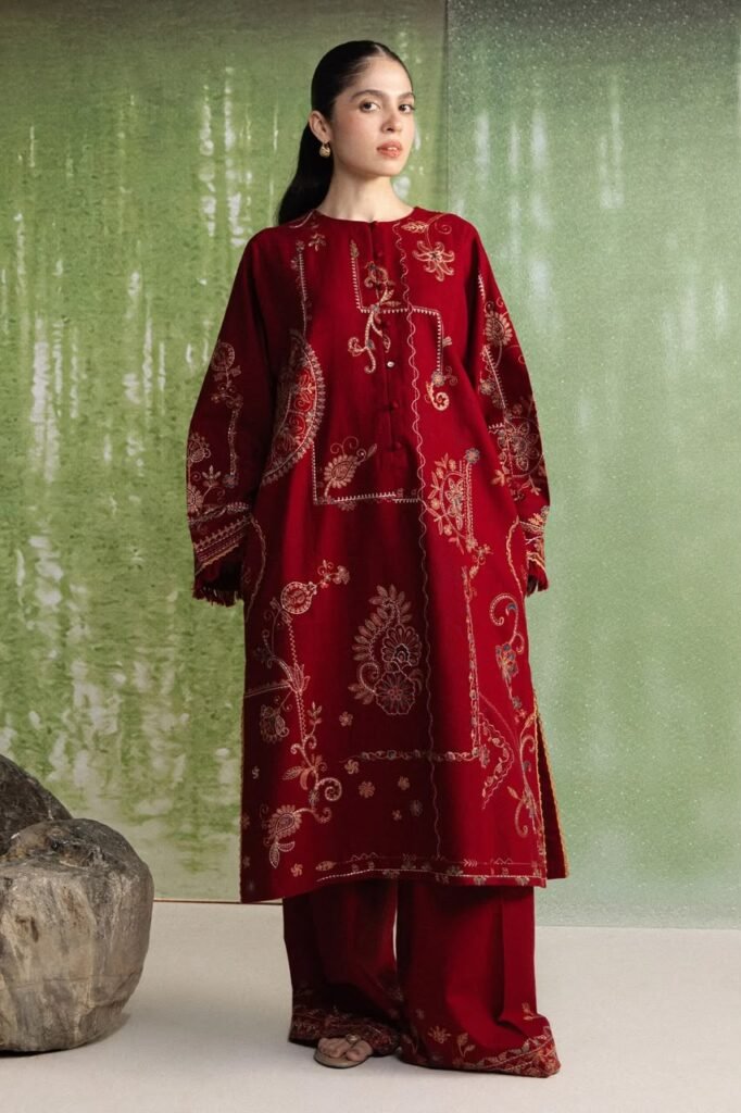 COCO by Zara Shahjahan Diba-10A – Embroidered Khaddar 3 Piece Unstitched Suit